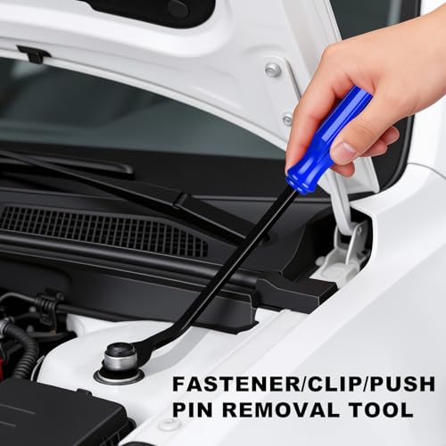 5 Pcs Car Trim Removal Tool Kit - Auto Clip Removal Pry Tool for Door Dashboard Panel, Fastener Push Pin Puller, Blue - color: Blue