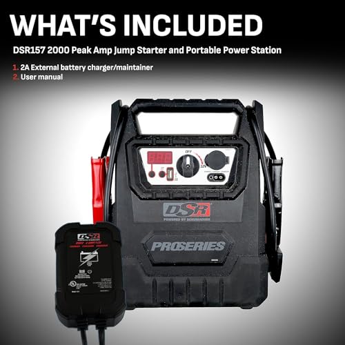 Schumacher Electric DSR ProSeries Car Battery Jump Starter, Maintainer & Portable Power Station - 12V 2000 Peak Amps & 400 Cranking Amps - with DC & USB Charging Ports - DSR157 - style: DSR157