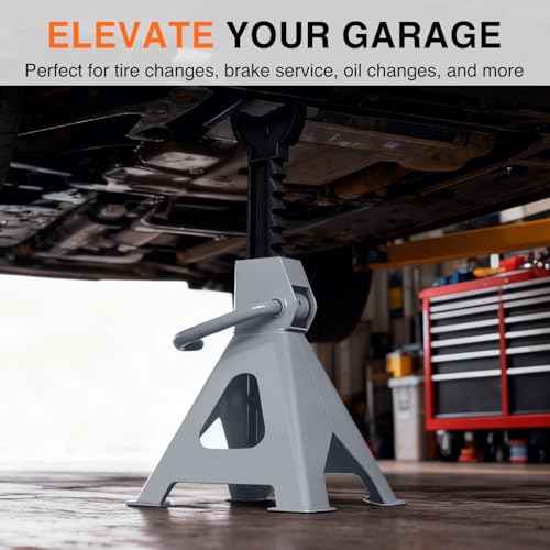 Nilight Jack Stands, 3 Ton (6,600 lbs) Capacity Heavy Duty Steel Car Lifting Stand, Adjustable Height 11.22" to 16.53", 1 Pair - size: 3T