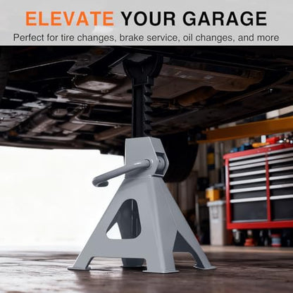 Nilight Jack Stands, 3 Ton (6,600 lbs) Capacity Heavy Duty Steel Car Lifting Stand, Adjustable Height 11.22" to 16.53", 1 Pair - size: 3T