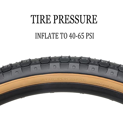 Hycline 2-Pack Cruiser Bike Tires Set: 24/26x2.125 inch Folding Replacement High-Performance Wear-Resistant Tires with Inner Tubes & Tire Levers for Beach & Urban Commuter Bikes - color: Brown Set-26x2.125