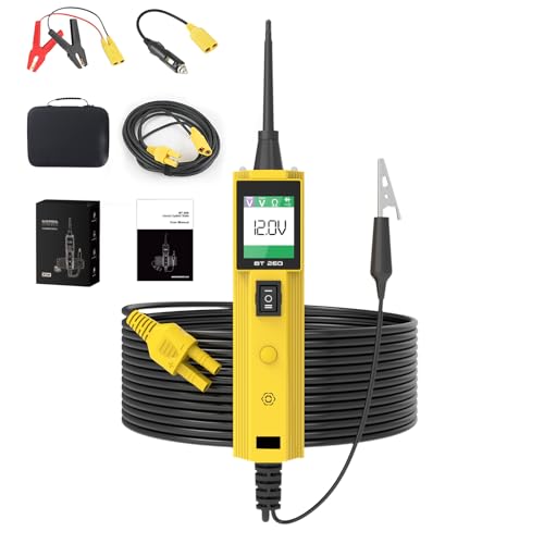 BT260 Automotive Circuit Tester Power Probe Kit, 6V 12V 24V Electrical System Diagnostic Tool with Multimeter, TFT Color Display, Smart Overload Protection, 20ft Cable for Vehicle Truck Boat