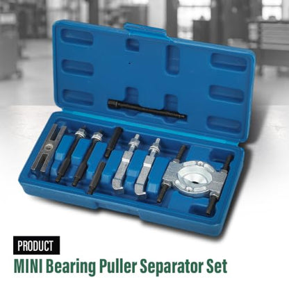GRAND ORANGE Mini 9PCS Bearing Puller Separator Set 30-50mm | 45 Steel Gear Pulley Removal Tool Kit Fit Removing Bearings Gears Wheels from Shaft
