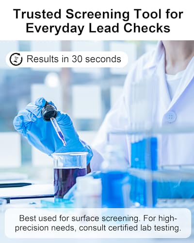 30-Count Lead Test Kit for Dishes, Lead Test Swabs for Ceramics | Fast, easy-to-read color results using 30 lead test swabs for dishes, glazed ceramics, paint, toys, jewelry and home surfaces