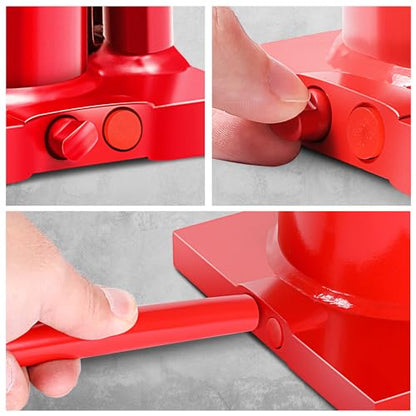 DNA Motoring 20 tons / 44092 lbs Lifting Automotive Welded Hydraulic Bottle Jack for Repair Vehicle, Pickup, Truck, w/Manual Handle, Red,TOOLS-00362 - color: red, style: 20 ton