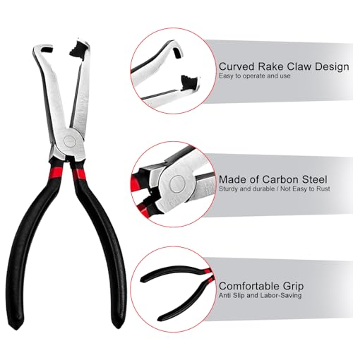 Electrical Disconnect Pliers for Cars: 3 Pieces Rapid Disconnector Pliers Set - Automotive Connector And Fuel Line Clip Remover Tools for Cars, Trucks Repair with Rapid Disconnector and 2 Pair Golves