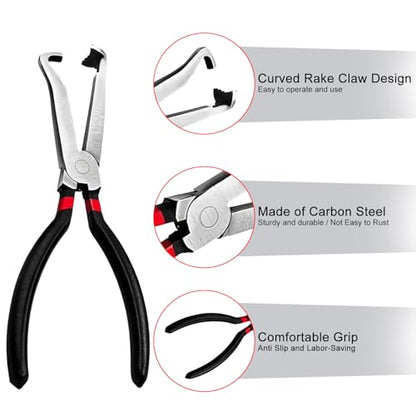 Electrical Disconnect Pliers for Cars: 3 Pieces Rapid Disconnector Pliers Set - Automotive Connector And Fuel Line Clip Remover Tools for Cars, Trucks Repair with Rapid Disconnector and 2 Pair Golves