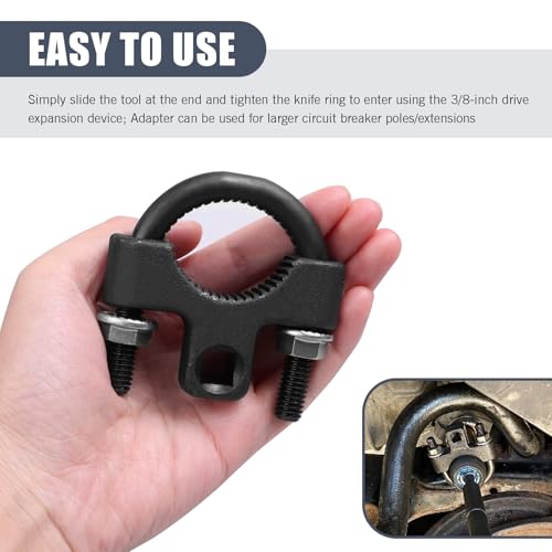 Eratus Inner Tie Rod Tool, U-shaped Tooth Non-slip Structure Tie Rod End Disassembly Tool with 1/2" Drive, Steering Gear Rudder Multifunctional Wrench, for Cars Repair Accessories (Black)