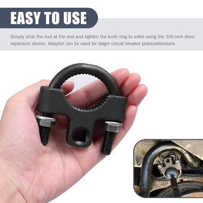 Eratus Inner Tie Rod Tool, U-shaped Tooth Non-slip Structure Tie Rod End Disassembly Tool with 1/2" Drive, Steering Gear Rudder Multifunctional Wrench, for Cars Repair Accessories (Black)