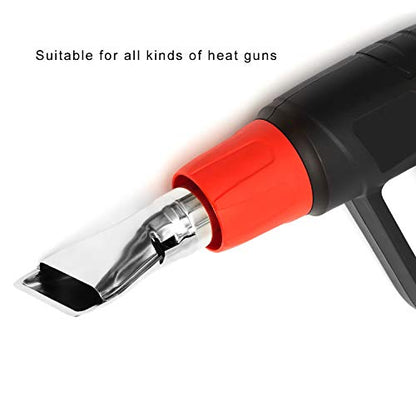QWORK® 4 PCS Heat Gun Nozzles Kits Stainless Steel Reflector Nozzle Hot Air Gun Soldering Station Nozzle Tool