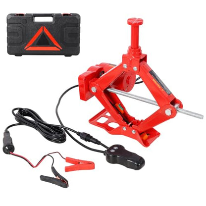 3 Ton 12V Electric Car Scissor Jack Kit, Heavy Duty Portable Auto Lift with Electric Impact Wrench, 17 Inch Max Lift, Roadside Emergency Tire Changing Tool for Sedan SUV Truck