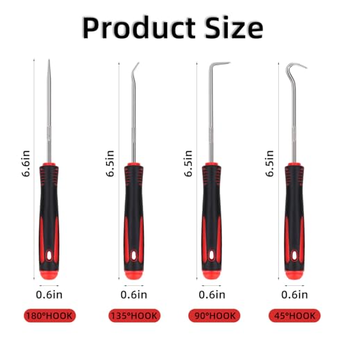 TKYPZY 4 Piece Pick and Hook Set Automotive Oil Seal Pick Tool Precision Automotive Hook Set Hooks for Remover O-Ring Gasket Seal Puller Pick Tools for Auto Car Mechanic Removal Hook