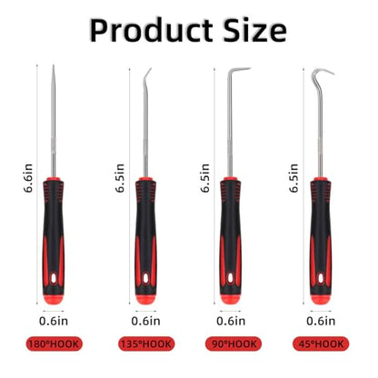 TKYPZY 4 Piece Pick and Hook Set Automotive Oil Seal Pick Tool Precision Automotive Hook Set Hooks for Remover O-Ring Gasket Seal Puller Pick Tools for Auto Car Mechanic Removal Hook