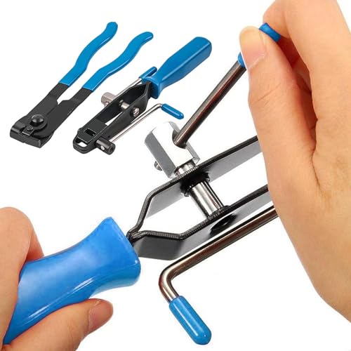 CV Joint Axle Boot Clamp Pliers, Automotive CV Boot Clamps Tool Set, Hose Clamp Pliers and Ear Clamp Pliers for CV Axle Clamp Tool, Suitable for Vehicles ATV UTV boot Clamps (Blue) - color: Blue
