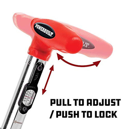 Powerbuilt 1/4 inch Drive Ratcheting T-Handle Torque Wrench, 20-100 in. lb. Range, Easy to Set and Lock in Place, for TPMS Systems and Bike Repair Assembly, Great for Carbon Fiber Handlebars - 649971 - style: T-Handle