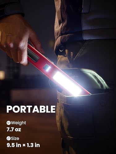 Magnetic Work Light Rechargeable Trouble Light,Cordless Work Lights with 360° Rotating Hook,Worklight LED Flashlight with USB Charging for Car Repairs and Working