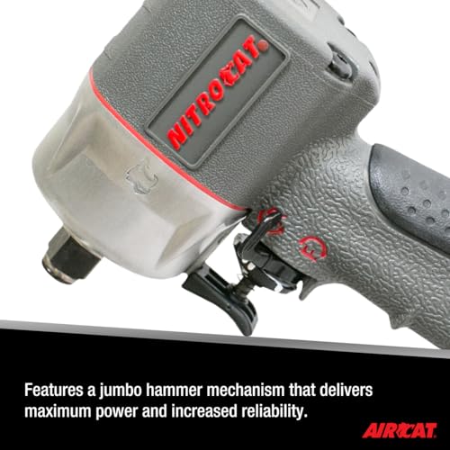 AIRCAT Pneumatic Tools 1076-XL 3/8-Inch NITROCAT Composite Compact Impact Wrench : Low Weight Power Impact Wrench : Tool for Automotive Improvement & Maintenance - size: 3/8-Inch