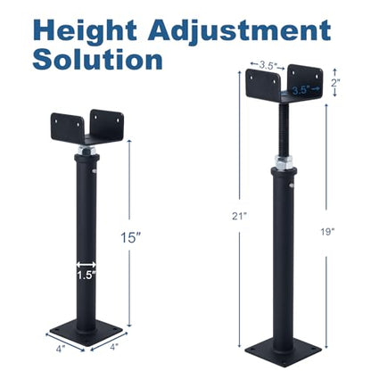 2 Pack U-Shaped Floor Jack, Heavy Duty Adjustable Steel Telepost with U-Head for 4x2, 4x4, 4x6 Joists, 15-19 Inch Adjustment Range, Screw Jack Post for Beam Support & Leveling - size: 15-19