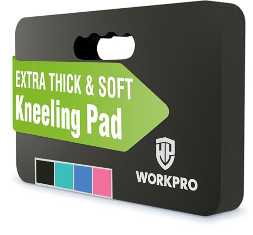 WORKPRO Extra Thick Kneeling Pad, 1 Pack, Black, 17.5 x 11 x 1.5 in | Soft NBR Foam Cushioning for Knee, Large Foam Kneeler Mat, For Gardening, Bathing Baby, Exercise, Workout Supplies - color: Black, size: 1 Pack