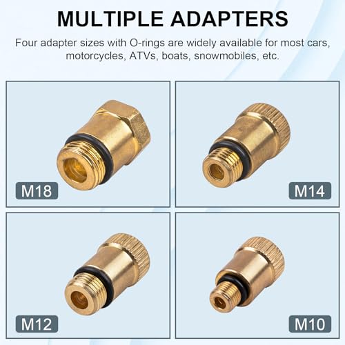 Clatoon 8pcs Petrol Engine Cylinder Compression Tester Kit, Small Engine Compression Tester Automotive Tool Gauge 0-300PSI for Testing Car Motorcycle Outboard Motor Snowmobile Chainsaw
