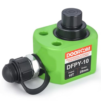 10T 1.0"/26mm Stroke Portable Hydraulic Cylinder Portable Low Profile Jack Sets Multi-Acting Porta Power Ram Jack Kits Lifting Cylinder with CP-180 Hydraulic Hand Pump