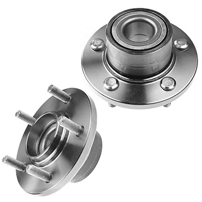 Detroit Axle - Rear Left or Right Wheel Hub and Bearing Assembly Replacement for 2001-2006 Hyundai Santa Fe FWD 5 Lug W/o ABS 2pcs - style: 512197 x2/Pair