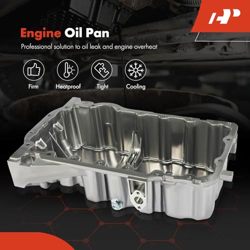 A-Premium Engine Oil Pan Sump with Drain Plug Compatible with Volkswagen Jetta 2006-2008, Eos 2007-2009, GTI 2006-2008, Passat 2006-2008 & Audi A3 2006-2008, TT 2008-2009, TT Quattro 2010-2013