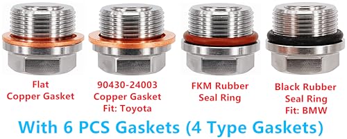 1 Pc M24x1.5 Stainless Steel Transmission/Front Differential Magnetic Oil Drain Plug Fit for 08-20 Lexus GX460 LX570; Toyota 4Runner FJ Cruiser Land Cruiser Tacoma Tundra Replace 90341-24014
