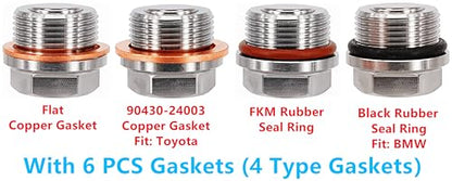 1 Pc M24x1.5 Stainless Steel Transmission/Front Differential Magnetic Oil Drain Plug Fit for 08-20 Lexus GX460 LX570; Toyota 4Runner FJ Cruiser Land Cruiser Tacoma Tundra Replace 90341-24014