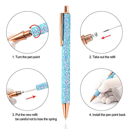 NEWISHTOOL 2 Pack Glitter Pin Pen Weeding Tool, Air Relase Pen for Car Wrap Installation, Vinyl Craft Adhesive Weeding and Removing Negative Pieces, Shinny Sequins Weed Pens for Vinyl