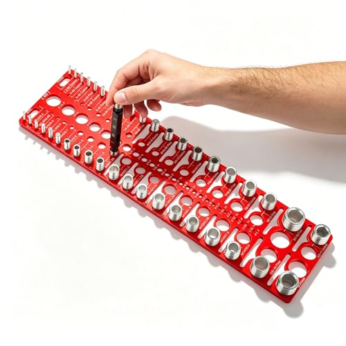 66 Thread Checker, VEXTHYX 22 standard/sae & 18 metric nut and bolt thread measuring tool with 26 drill bit gauges, wall-mountable bolt size identifier finder with Inch & CM ruler for Mechanics Repair - size: 66 Thread Checker