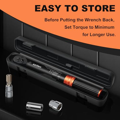 Kerry 1/4 Inch Drive Click Torque Wrench, 20-240 IN.LB/2.3-27.1 Nm, ±3% High Accuracy, Dual Range Scales, Clearly Graduated, Eeasy Read, Hardened Alumium Alloy, 72 Tooth Click Torque Wrench for Bike - size: 1pcs 1.67-20 FT.LB, style: 1/4"