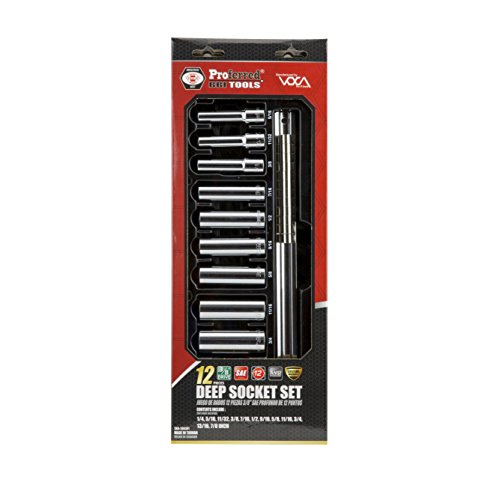 S06301 3/8" Drive Standard SAE Socket Set, 12 Piece, 12 Point Deep - size: 3/8 Inch Drive, style: DEEP