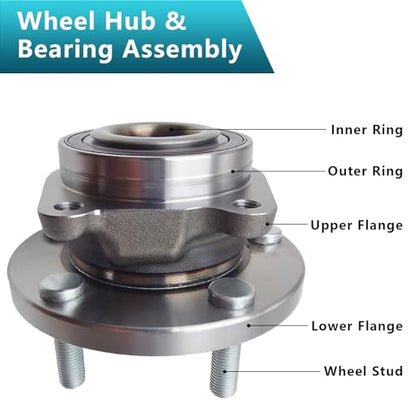 513263 Front Wheel Bearing Hub Assembly for Chrysler Sebring 2007-2010, Chrysler 200 2011-2014, Dodge Avenger 2008-2014 (2PCS) - size: 513263