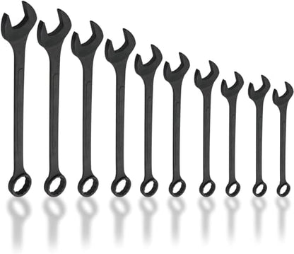 Neiko 03129A Jumbo Combination Wrench Set, 10-Piece Open-End Wrench Set, SAE Sizes 1 5/16 Inches to 2 Inches for Large Vehicles, Black Oxide Finish - size: 10 Piece, style: SAE