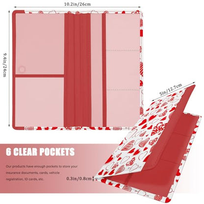 Car Registration and Insurance Holder, with Magnetic Closure for License, Cards and Documents, All Vehicle Needs and Car Accessories (Heart) - color: Heart