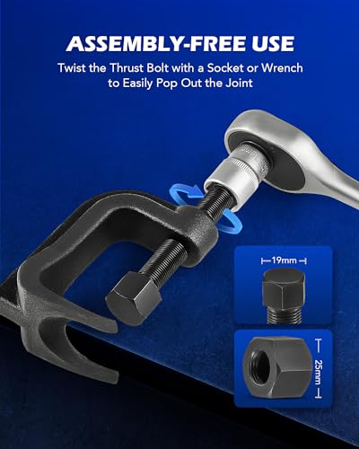 Orion Motor Tech Ball Joint Separator, Universal Ball Joint Puller with Lower Control Arm Prying Tool Compatible with Ford Lincoln Mercury, 2-3/8 in. Lower Ball Joint Removal Tool for Car Truck SUV