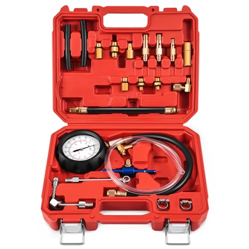 DNA Motoring Auto Fuel Pressure Gauge Tester Kit Oil Combustion Spraying Pressure Meter Tool Set for Trucks Cars Motorcycles, TOOLS-00338 - style: Fuel Pressure Gauge Tester