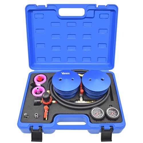 Charge Air Cooler CAC Boost Leak Tester with 3" 3.5" 4" Billet End Caps | 6061 Aluminum CAC Pressure Tester with 5Ft. Extension Line and US & EU & JP Standard Air Connectors for Class 7 & 8 Trucks - size: 13pcs