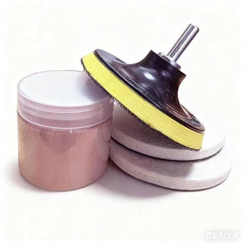 Cerium Oxide Glass Polishing Kit/Cerium Oxide Windshield Cleaning Kit - Remove Wiper Marks Water Spots Oil Film, Restore Glass Clarity, Includes 4" Felt Polishing Wheel for Auto Glass