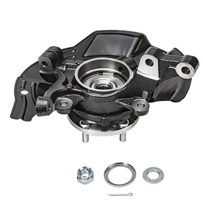 Detroit Axle - 2.4L Front 4pc Steering Knuckles Kit for 2011 Kia Optima, 2 Steering Knuckles & Wheel Bearing Hubs 2 Outer Tie Rods Replacement - size: 4SU47760/Kit