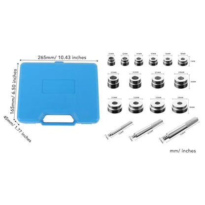 17PCS Bearing Press Kit, Universal Bearing Race and Seal Driver Set, Aluminum Alloy Bearing Install Tool with 14 Adapters, Compact Seal Driver Removal Tool for Automotive Repair an