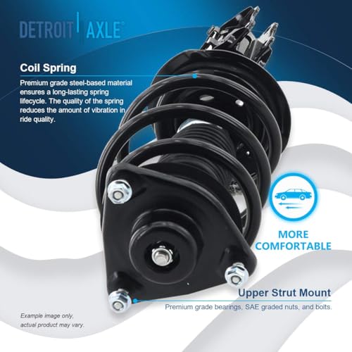 Detroit Axle - Front Steering Knuckles & Wheel Hub Bearings Struts with Coil Springs Replacement for 2011 Hyundai Sonata 2.4L - size: 4QU47825/ Big strut kit