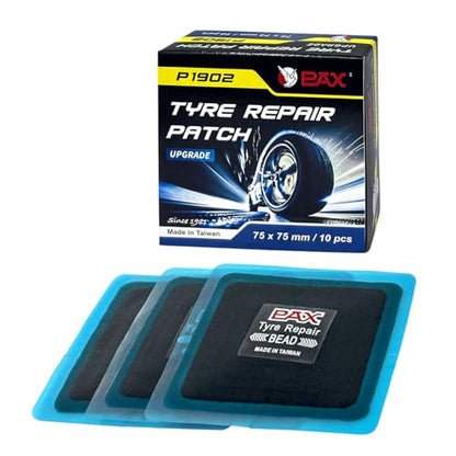 PAX 10 Pcs 75x75mm Upgraded Square 2-in-1 Tire Repair Patches, Suitable for Radial and Bias Tires on Motorcycle, Car, Truck, Agricultural Vehicles, BMX, ATVs, Inflatable Rubber - size: 75x75mm