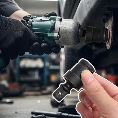 1/2 Inch Drive Impact Universal Joint Socket Adapter Extension Bar 360 Degree Swivel Wobble Socket for Air Ratchet Wrench Tools
