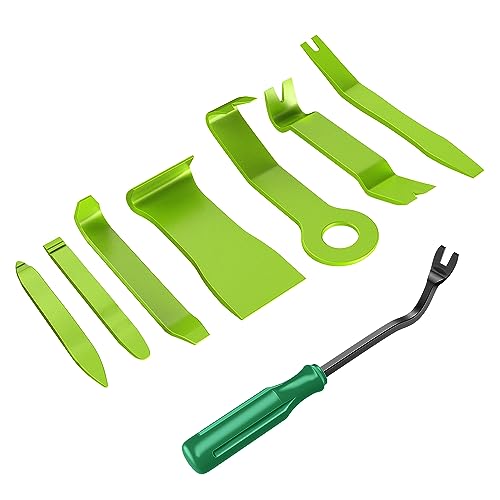GOOACC 8PCS Auto Trim Removal Tool Kit No-Scratch | Removal Tool Kit for Car Audio Dash Panel Window Molding Fastener Remover Tool Kit-Green - color: Green, size: 8PCS Trim Removal