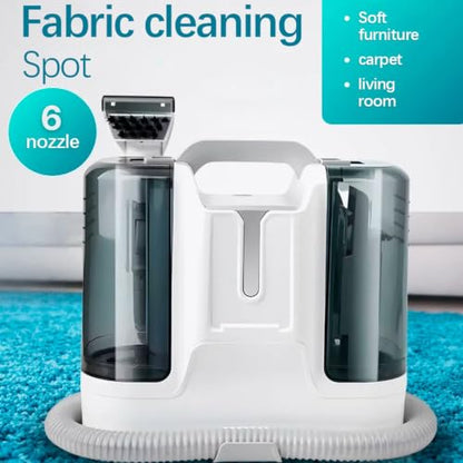 Carpet Cleaner Machine Upholstery - 450W Shampooer Couch Cleaning Portable Vacuum Rug Sofa Car Seat Fabric Mattress Pet Spot Extractor for Furniture Water Hand Held Scrubber