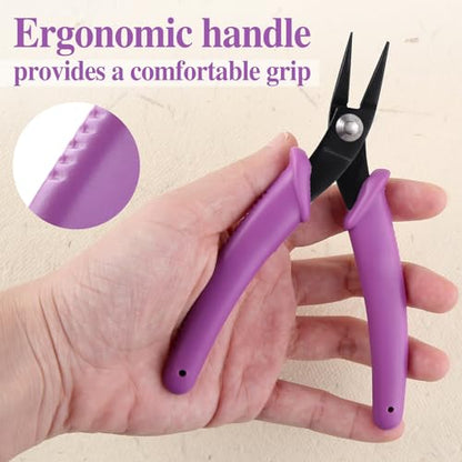 SPEEDWOX 5.5 Inches Mini Long-Nose Pliers Round Nose Smooth Jaw | Jewelry Making, Tweezer Nose, Needle Nose, Short-Nose, Flat Smooth Jaw Open and Close Jump Rings Beading Hobby Tools - size: 5.5" Round Nose