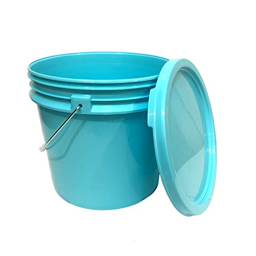 Heavy Duty Detailing Bucket (3.5 Gal) and Bucket Lid (for Car Wash, Boat, Truck, RV, Fishing & More) (Aqua Blue) - color: Aqua Blue