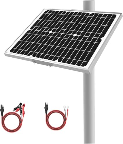 12V 20W Solar Battery Trickle Charger & Maintainer - Waterproof 20 Watt Solar Panel Built-in Ultra Smart MPPT Charge Controller + Adjustable Pole Mount Brackets for Pole Dia 1.5-3.0inch/40-80mm - size: BC-20W-PM PRO